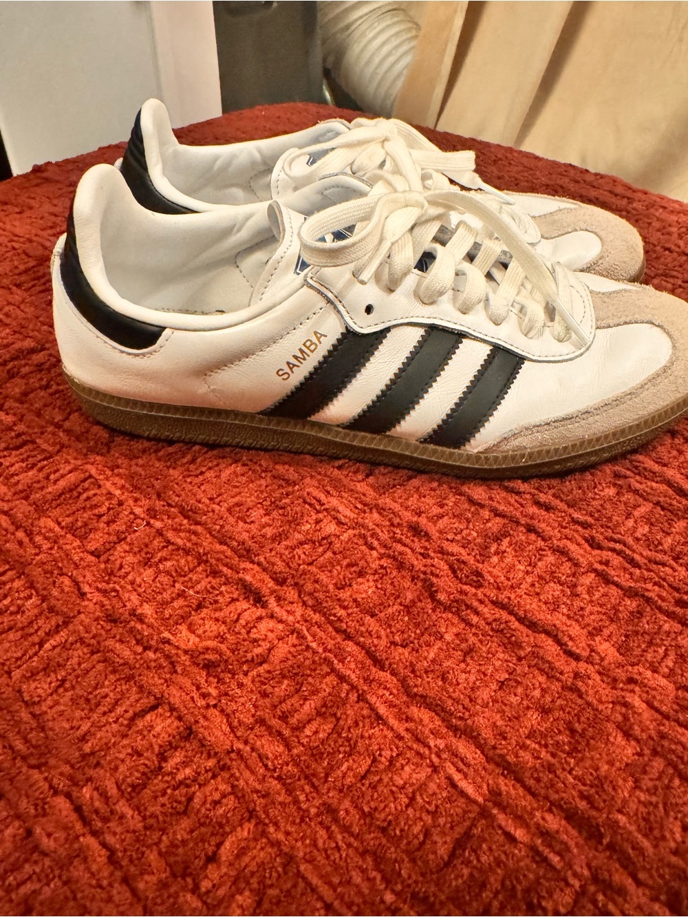 adidas White and Black Samba Classic Sneakers